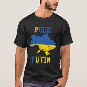 Lustiger Puck Futin Ich stehe mit der Ukraine Frie T-Shirt