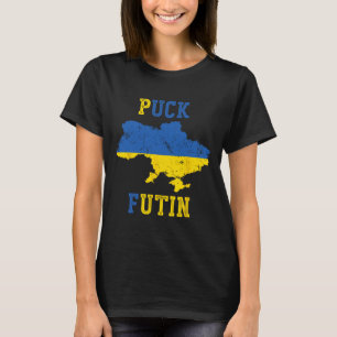 Lustiger Puck Futin Ich stehe mit der Ukraine Frie T-Shirt
