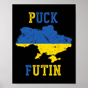 Lustiger Puck Futin Ich stehe mit der Ukraine für Poster