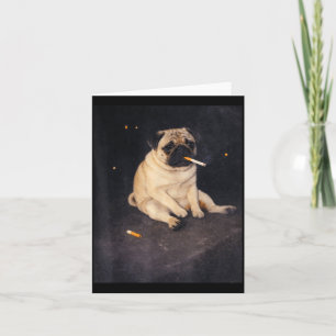 Lustiger Pug, der Meme-Zigarette raucht, Hund Meme Karte