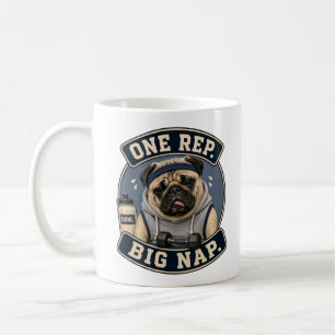 Lustiger Pug-Gym-Becher   Eine Wiederholung, große Kaffeetasse
