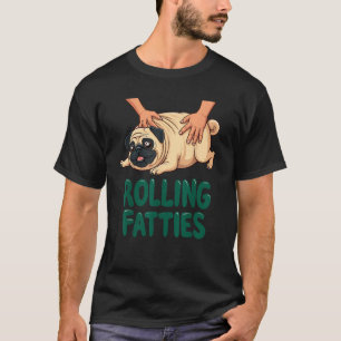 Lustiger Pug rollt Dicke Hund Welpe Hunde Eltern P T-Shirt