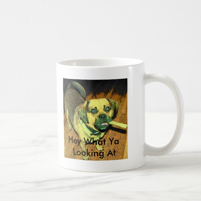 Lustiger Puggle Hund Tasse (Rechts)