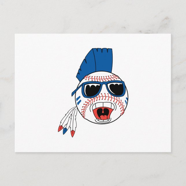 Lustiger Punk-Baseball Postkarte (Vorderseite)