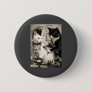 Lustiger Punk-Katzen-Tätowierer-Goth-Subkultur-Mem Button