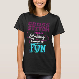 Lustiger Querstich-nähendes nähendes T-Shirt