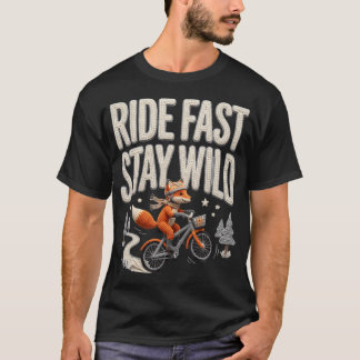 Lustiger Radfahrender Wolf Schneller Straßenfahrra T-Shirt