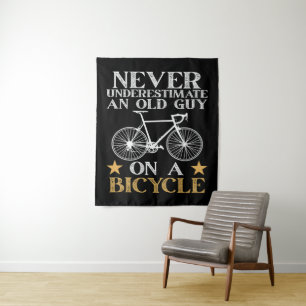 Lustiger Radfahrer Humor Wandteppich