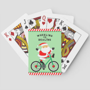 Lustiger Radfahrer Weihnachten Spielkarten