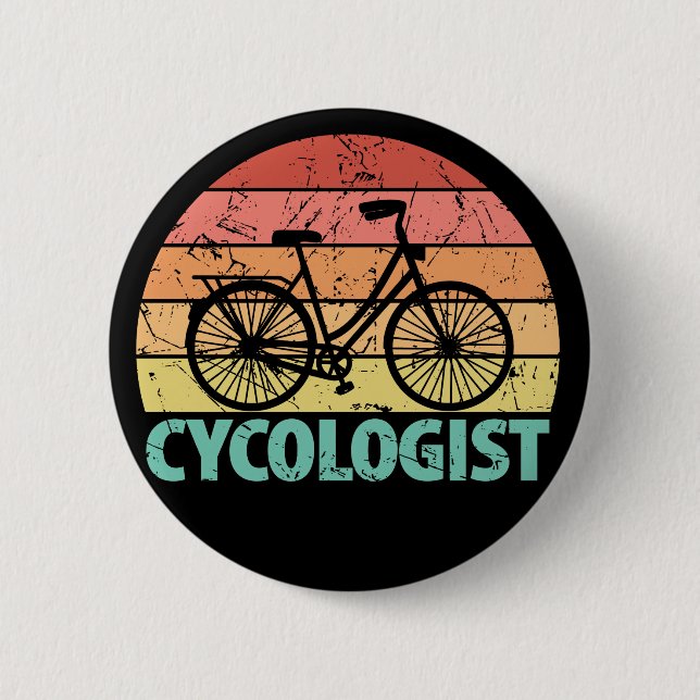 Lustiger Radfahrer-Witz Button (Vorderseite)
