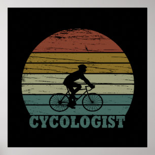 Lustiger Radfahrerruhestand - Vintage Cycologist Poster