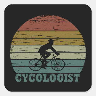 Lustiger Radfahrerruhestand - Vintage Cycologist  Quadratischer Aufkleber