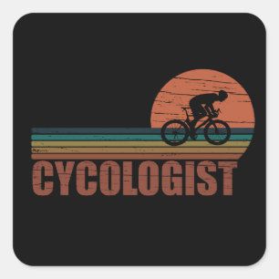 Lustiger Radfahrerruhestand - Vintage Cycologist  Quadratischer Aufkleber