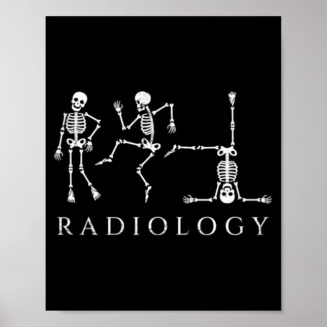 Lustiger Radiologie-Skelett-Tanz-Röntgenassistent Poster (Vorne)