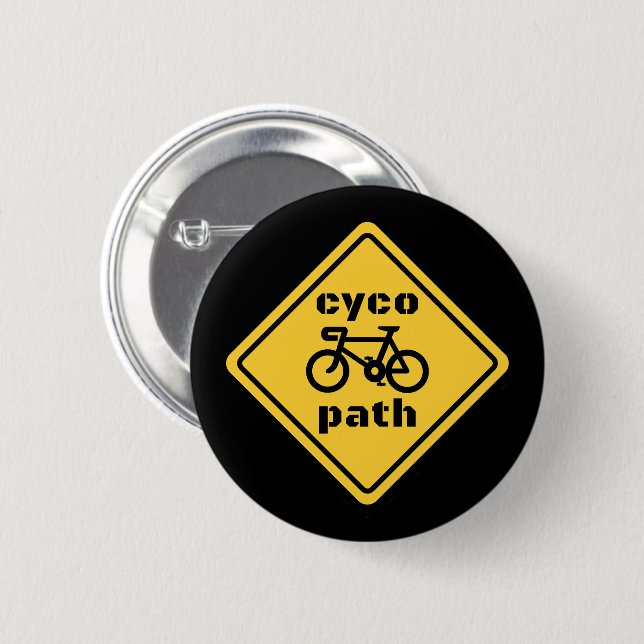Lustiger Radwegweiser für Radfahrer-Fanatiker Button (Vorne & Hinten)