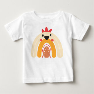 lustiger Rainbow-Hühnergesicht Retro-Junge Baby T-shirt