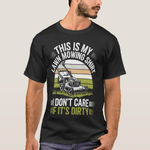 Lustiger Rasen mähender Gärtner Rasenmäher T-Shirt