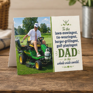 Lustiger Rasenmähen Grillen Golf Krawatte Vatertag Karte