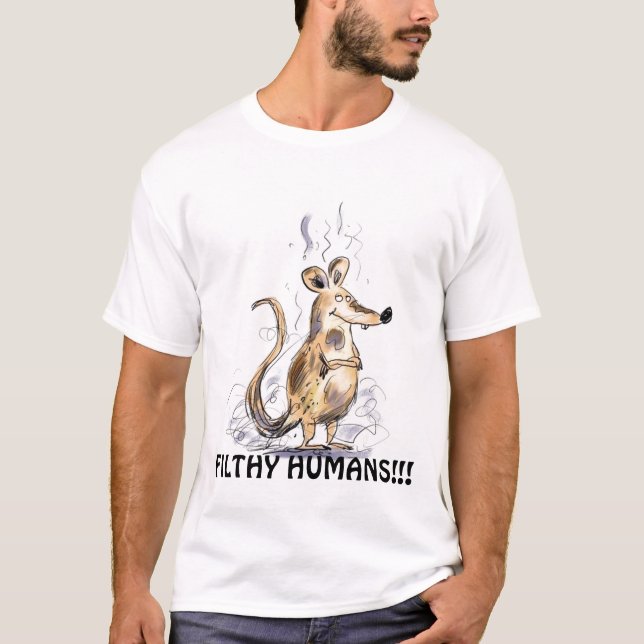 LUSTIGER RATTEN-CARTOON-SCHMUTZIGE MENSCHEN!!! T-Shirt (Vorderseite)