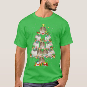 Lustiger Rattenliebhaber Weihnachtsbeleuchtung Wei T-Shirt