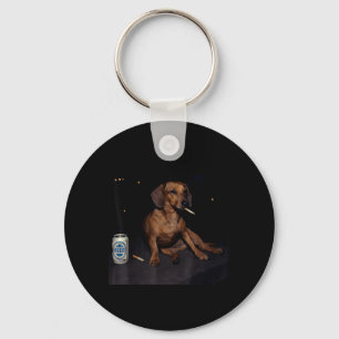 Lustiger rauchender Dachshund Zigarre Bier Gen Z Schlüsselanhänger