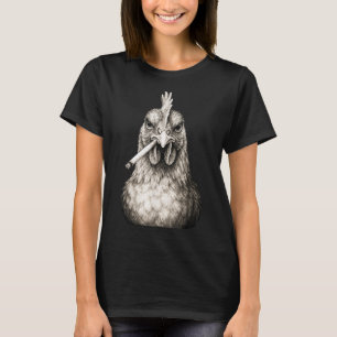 Lustiger rauchender Huhn-Zigarette Gen Z Meme Farm T-Shirt