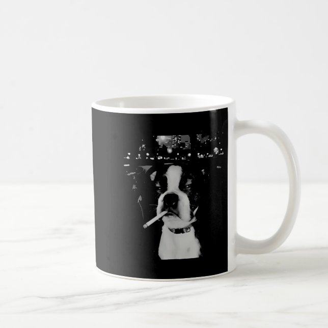 Lustiger rauchender Hund Meme  Kaffeetasse (Rechts)