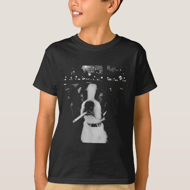 Lustiger rauchender Hund Meme  T-Shirt (Vorderseite)