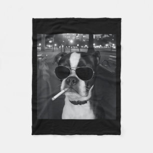 Lustiger rauchender Hund Meme Zigarette Gen Z Meme Fleecedecke