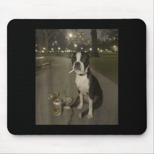 Lustiger rauchender Hund Meme Zigarette Gen Z Meme Mousepad