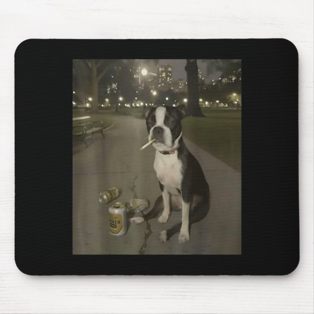 Lustiger rauchender Hund Meme Zigarette Gen Z Meme Mousepad (Vorne)