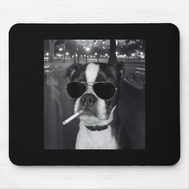 Lustiger rauchender Hund Meme Zigarette Gen Z Meme Mousepad (Vorne)