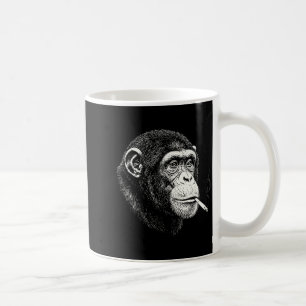 Lustiger rauchender Schimpanse _ y2k Affe Meme vin Kaffeetasse