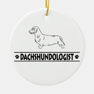 Lustiger Rauhhaar-Dackel Keramikornament