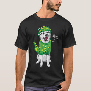 Lustiger Rawr Sibirischer Husky Dinosaurier Hund T-Shirt