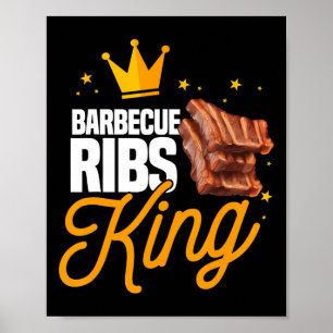 Lustiger Rbecue-Rippchen-König-Bbq-Fleisch-Saison- Poster