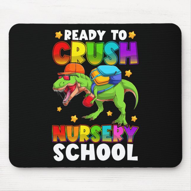 Lustiger Ready To Crush Kindergarten T Rex Erster  Mousepad (Vorne)