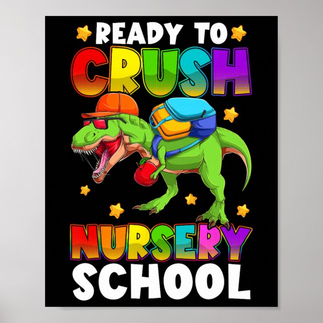 Lustiger Ready To Crush Kindergarten T Rex Erster  Poster (Vorne)