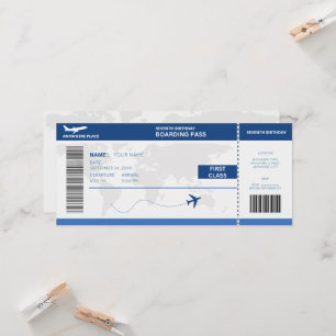 Lustiger Reisepass, Bordkarte Ticket 7. Geburtstag Einladung