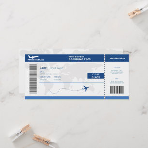 Lustiger Reisepass, Bordkarte Ticket 9. Geburtstag Einladung