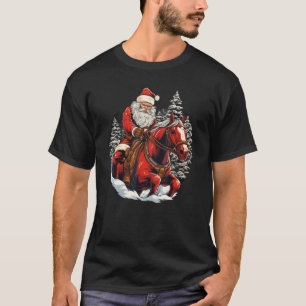 Lustiger reitender Weihnachtsmann auf Pferd für lu T-Shirt