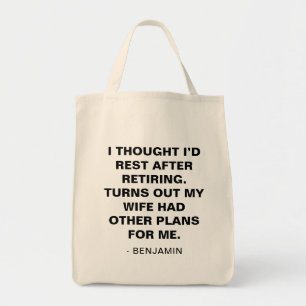 Lustiger Renteneintritt Humor Zitat Geschenk für E Tragetasche