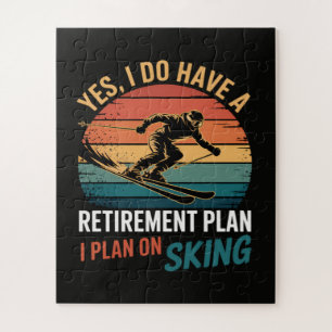 Lustiger Rentenplan Ski Ruhestand Puzzle