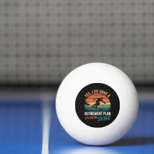 Lustiger Rentenplan Ski Ruhestand Tischtennisball