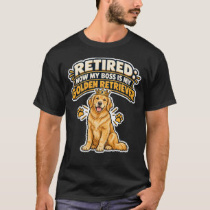 Lustiger Rentner Opa Golden Retriever T-Shirt