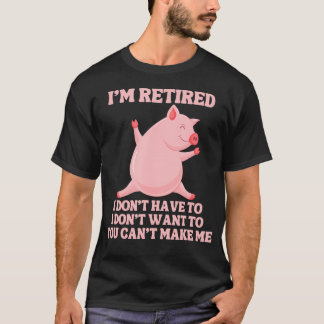 Lustiger Rentner-Schweinebauer Tanzendes Schwein T-Shirt
