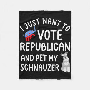 Lustiger Republikanischer Pet Mein Schnauzer Wähle Fleecedecke