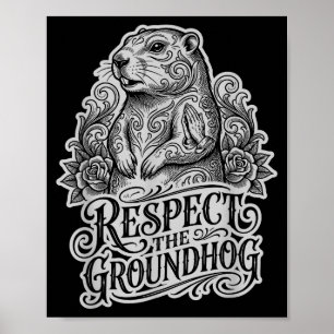 Lustiger Respekt dem Waldmurmeltier auf Waldmurmel Poster
