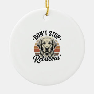 Lustiger Retriever Hund Vintage Gravur Grafik T-Sh Keramik Ornament