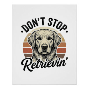 Lustiger Retriever Hund Vintage Gravur Grafik T-Sh Poster